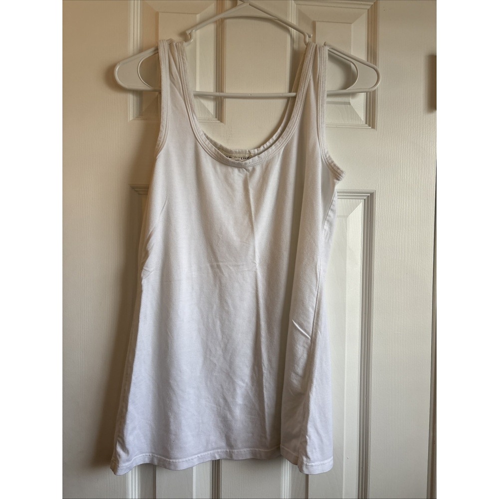 Johnny Was Calme White Tank Size S Large Bamboo Cotton